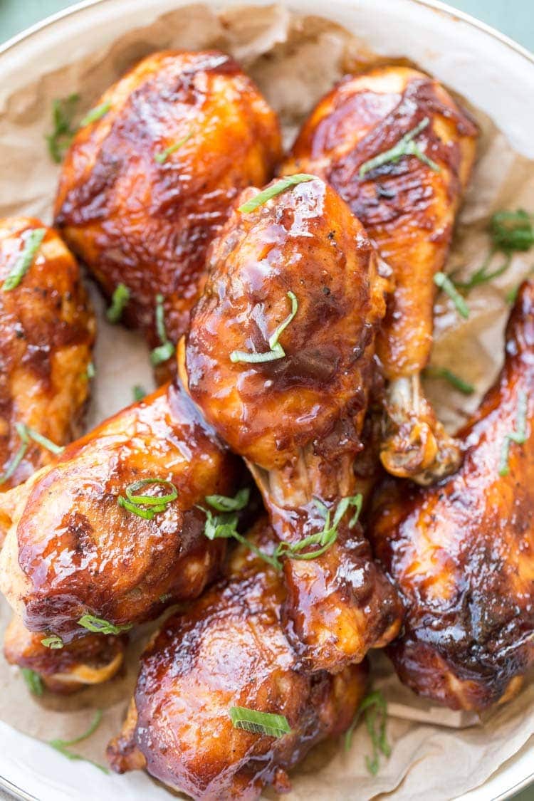 Easy Baked Barbecue Chicken Drumsticks ~ Marinated Drumsticks Make an Easy Dinner Recipe! Bake them and Finish with Barbecue Sauce for Juicy, Flavorful Drumsticks!