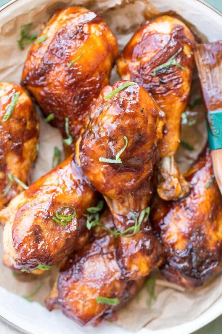 Easy Baked Barbecue Chicken Drumsticks ~ Marinated Drumsticks Make an Easy Dinner Recipe! Bake them and Finish with Barbecue Sauce for Juicy, Flavorful Drumsticks!