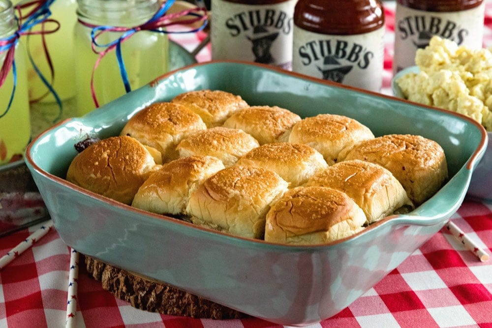 Instant Pot Brisket Sliders with Caramelized Onions ~ Tender, Shredded Brisket Cooked in Your Instant Pot. Stuffed into Sliders Then Topped with Caramelized Onions and Cheese! Perfect Finger Food for Parties!