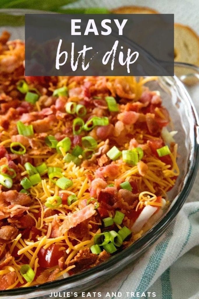 Easy blt dip in a glass pie plate