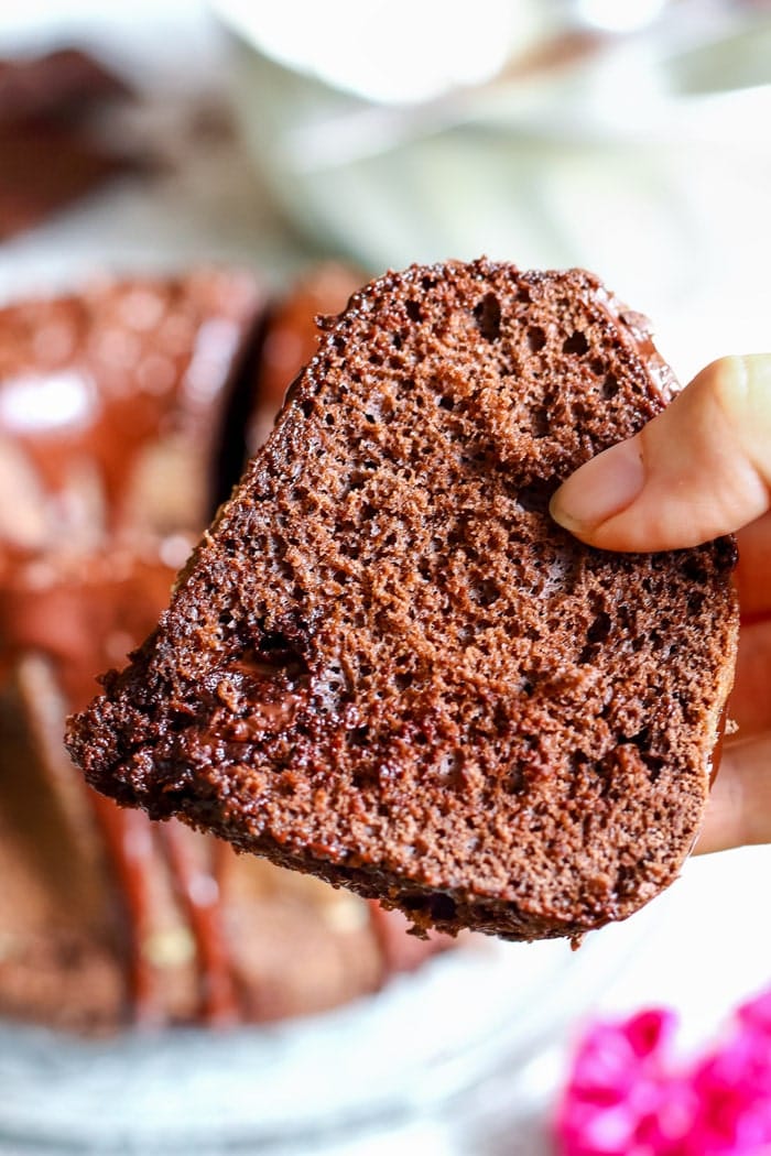Chocolate Bundt Cake. Wow your guests with this pretty and easy dessert! It’s covered with chocolate glaze, chocolate shavings and has chocolate pieces inside!