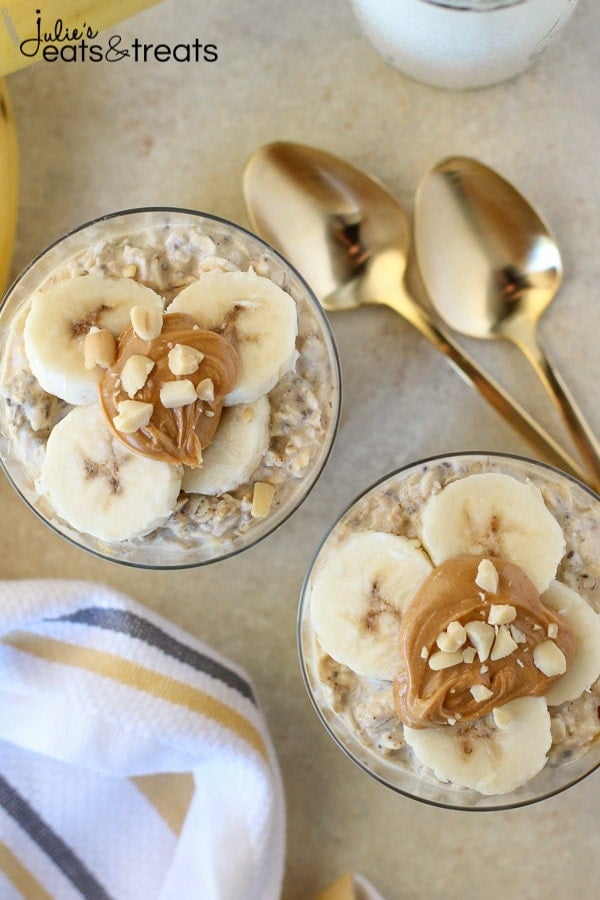 Overnight Oats with peanut butter and banana