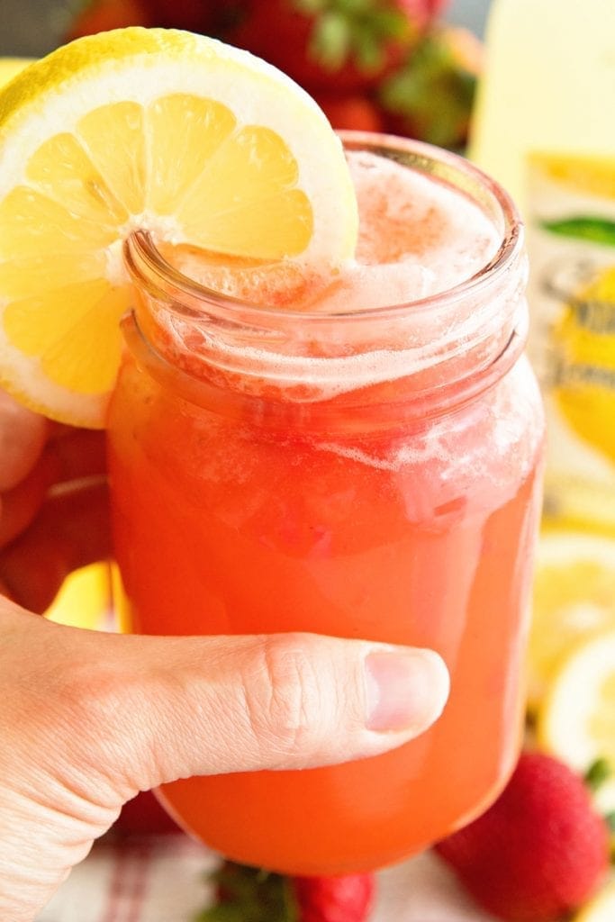 Sparkling Strawberry Lemonade ~ Quick, Easy, Refreshing Lemonade for those Hot Summer Nights! Only 3 Ingredients and You Will Be Sipping this Amazing Strawberry Lemonade!
