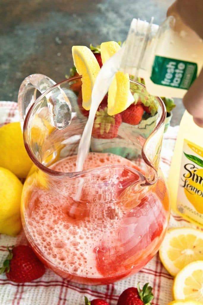 Sparkling Strawberry Lemonade ~ Quick, Easy, Refreshing Lemonade for those Hot Summer Nights! Only 3 Ingredients and You Will Be Sipping this Amazing Strawberry Lemonade!