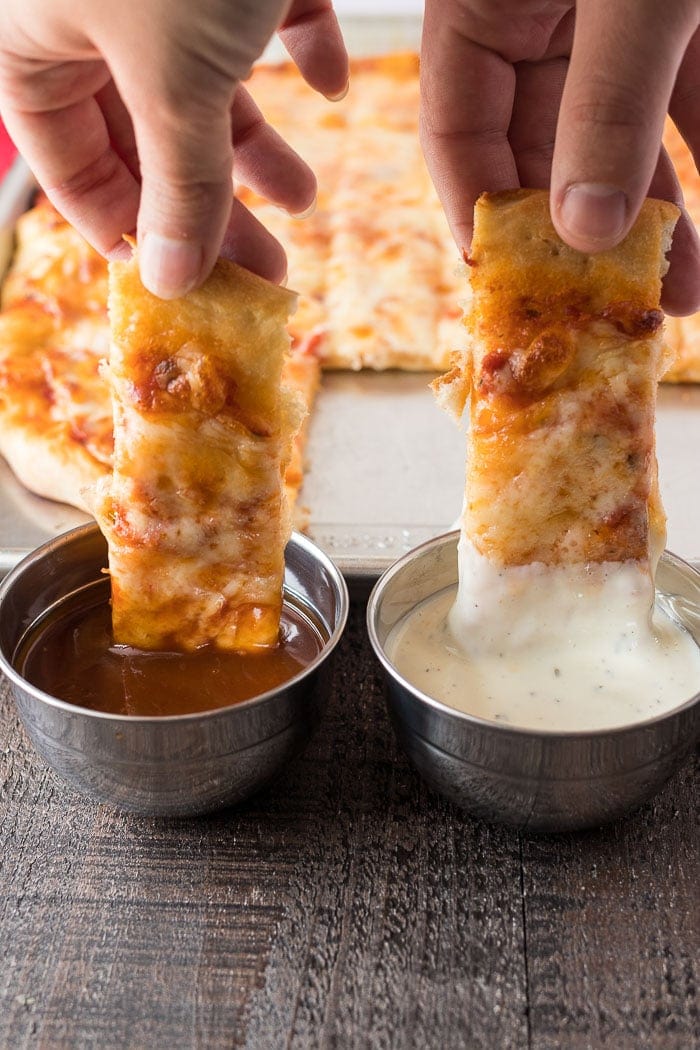 Dunk these Four Cheese Pizza Dunkers in Your Favorite Dipping Sauce!