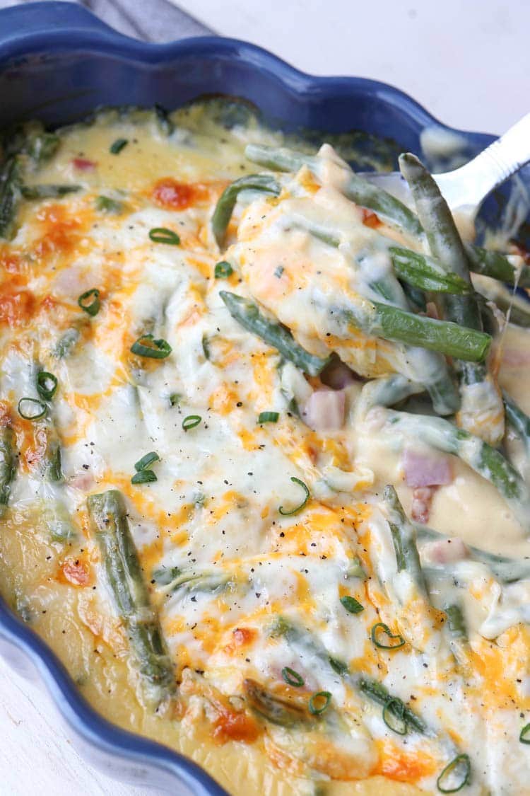 My new favorite dinner recipe, Green Bean Casserole with Ham!