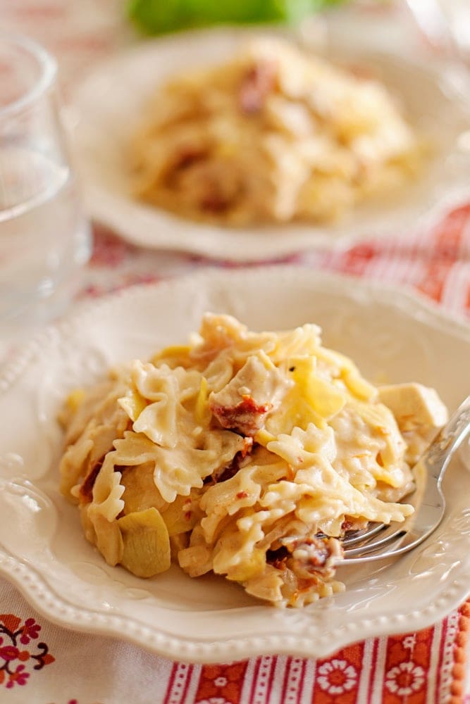  Artichoke and Sun Dried Tomato Pasta ~ Creamy, Delicious Pasta Loaded with Artichokes and Sun Dried Tomatoes! Quick, Easy Dinner Recipe That's Ready in 20 Minutes!