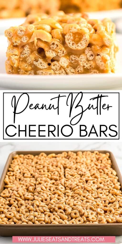 No Bake Peanut Butter Cheerio Bars JET Pin Image