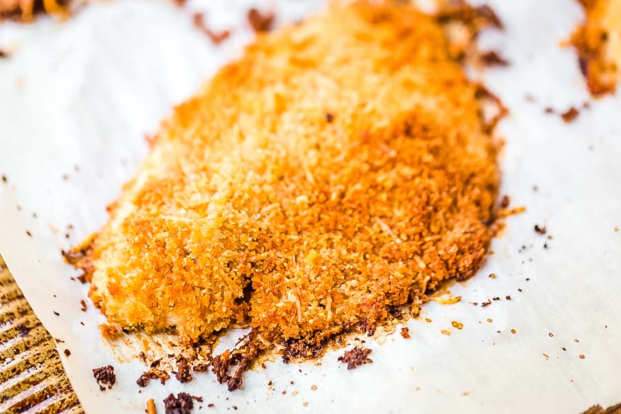 Parmesan Crusted Tilapia on wax paper