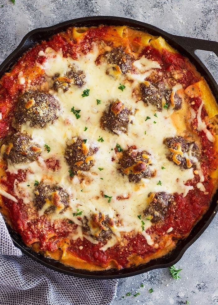 Cheesy Italian Pasta and Meatballs - Julie's Eats & Treats