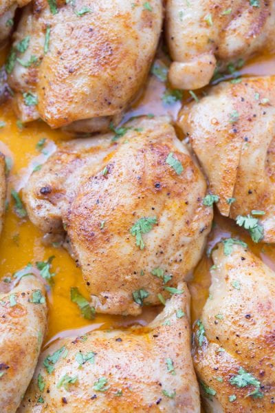 Easy baked chicken thighs recipe.