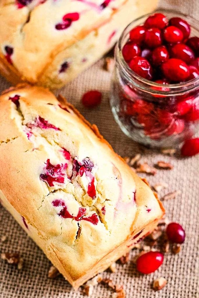 Cream Cheese Cranberry Bread Loaf