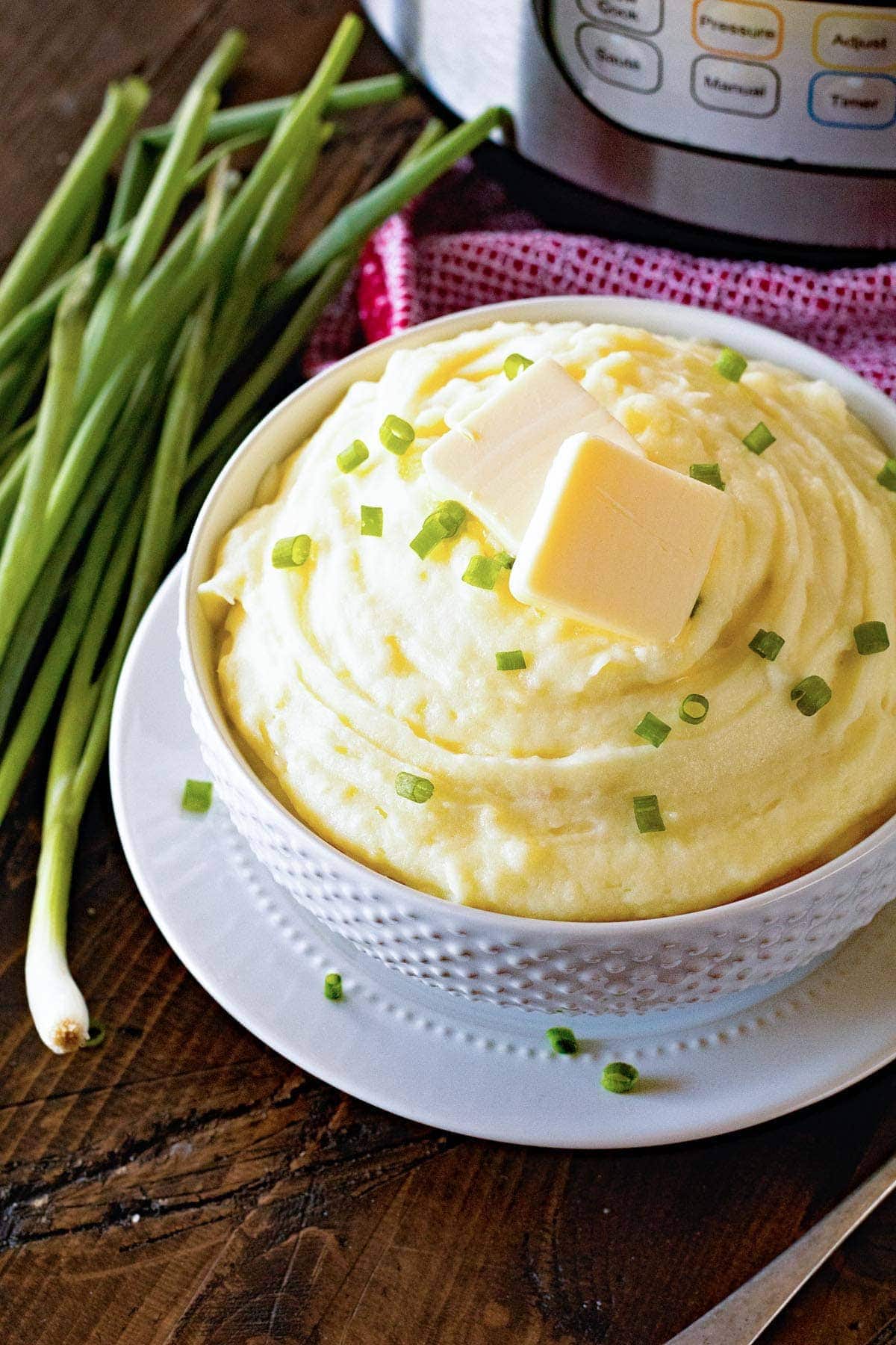 {Instant Pot} Pressure Cooker Mashed Potatoes ~ Three Different Ways! We Have Traditional Mashed Potatoes, Cheddar Bacon and Garlic Mashed All Made In Your Pressure Cooker!