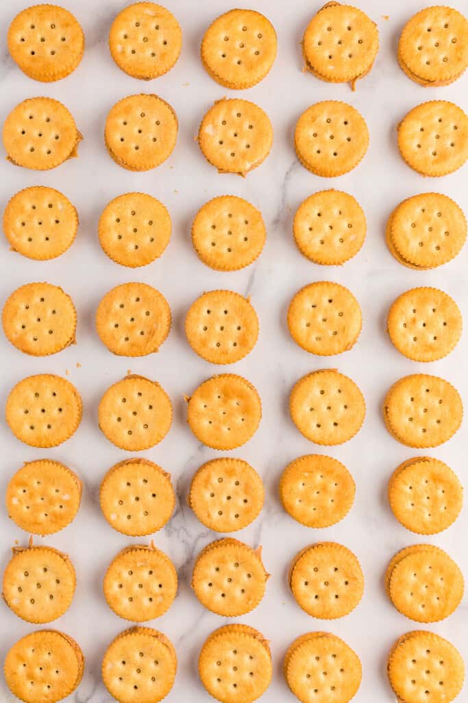 Overhead image of ritz crackers