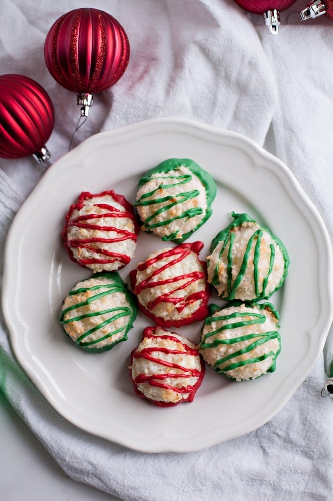 Peppermint Macaroons are a fun, festive treat that are perfect for cookie exchanges and Christmas gifts!