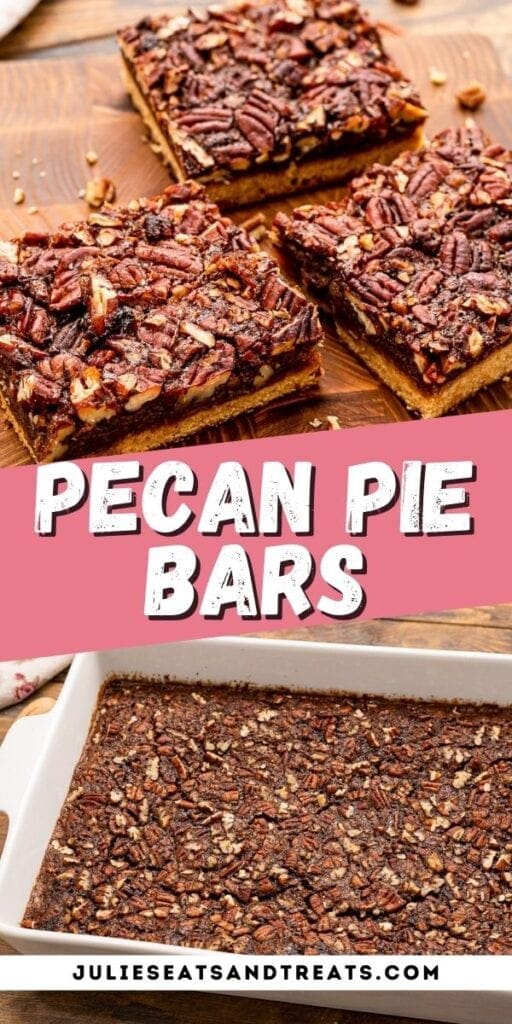 Collage image for pecan pie bars for pinterest