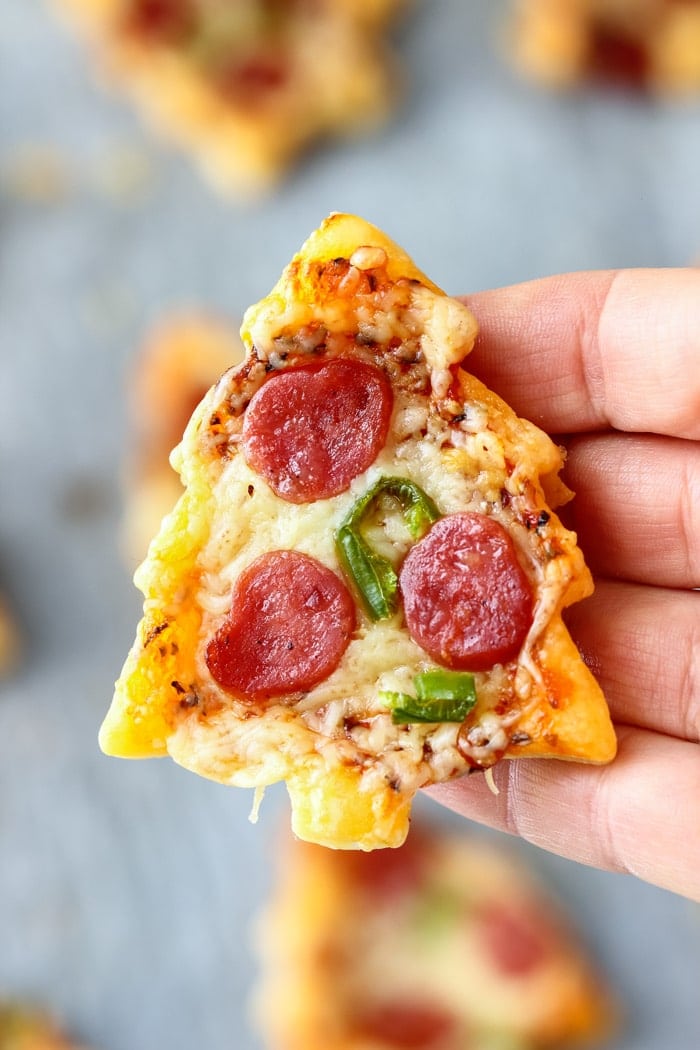 Christmas Tree Mini Pizzas