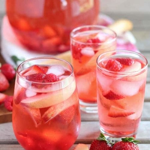 Rose Sangria With Oranges Raspberries Simply Whisked
