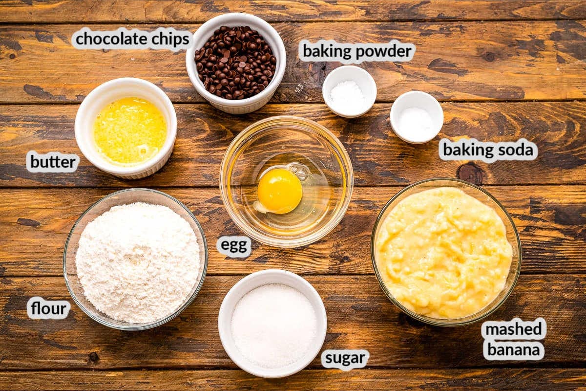 Banana Chocolate Chip Muffins Ingredients