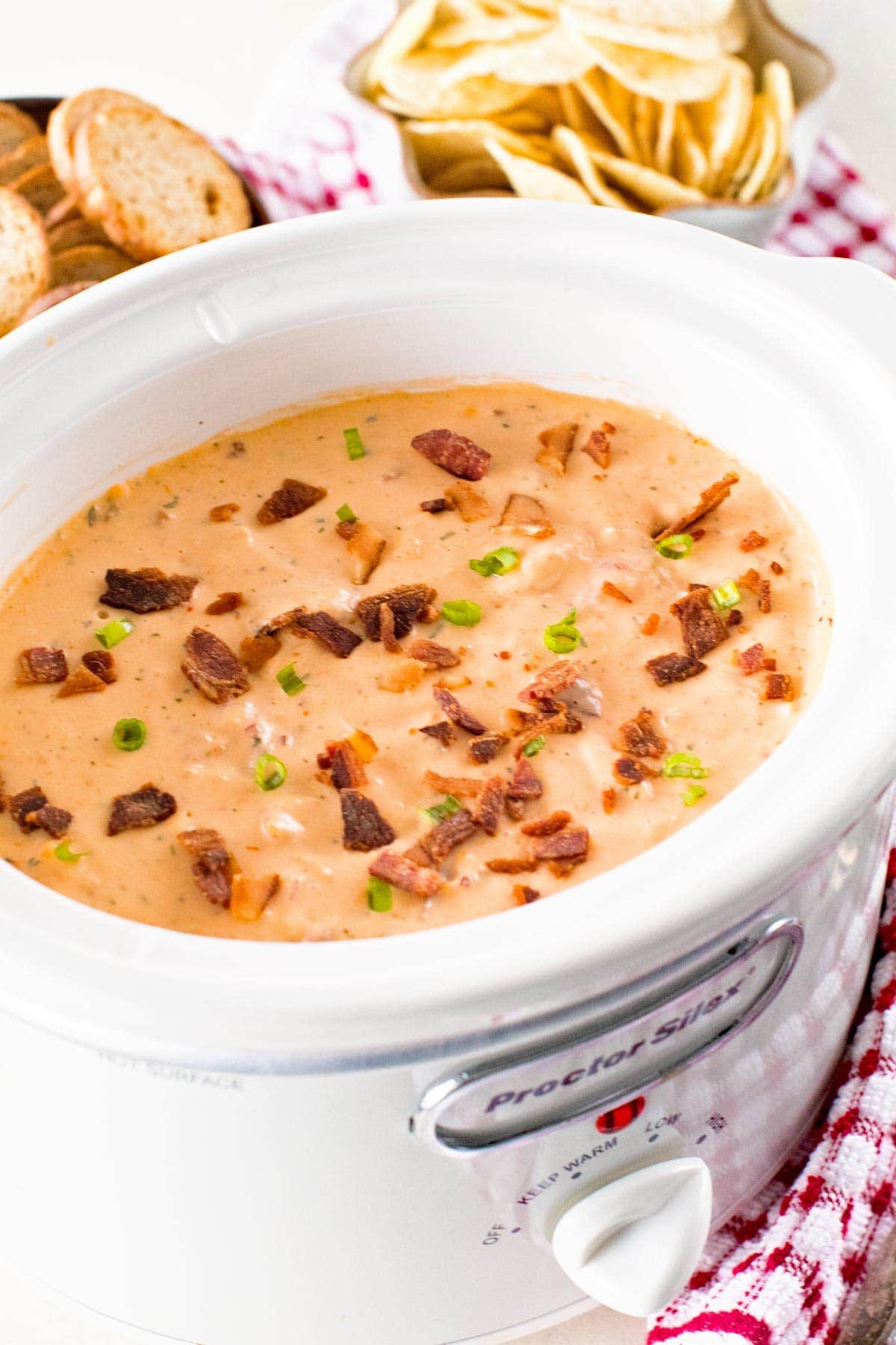 Cheesy BBQ Chicken Dip in the slow cooker