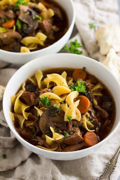 This slow cooker beef and noodle soup is comfort food made easy with the help of the crockpot!