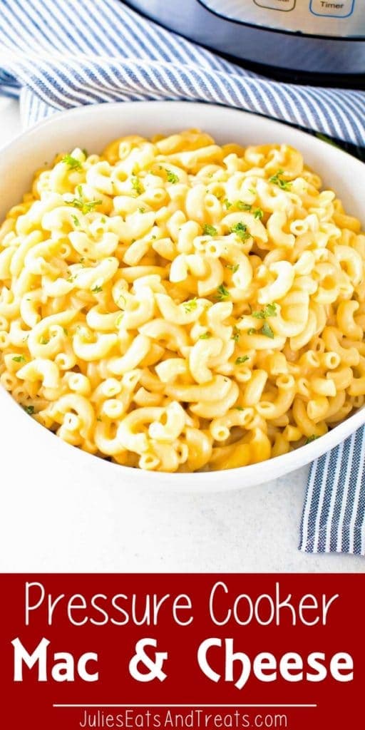 Pressure Cooker Macaroni and Cheese in a white bowl