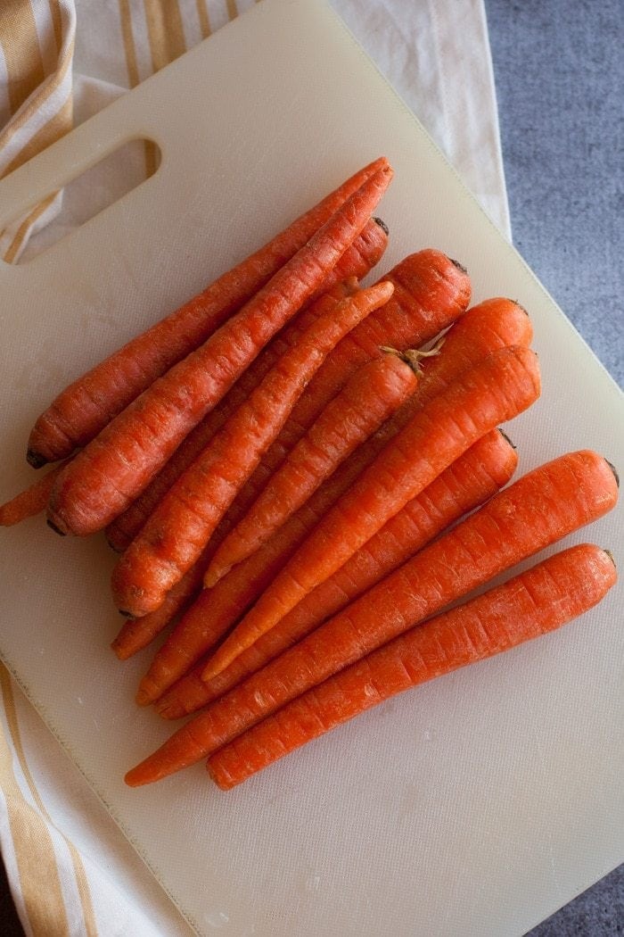 Carrots on cutting board