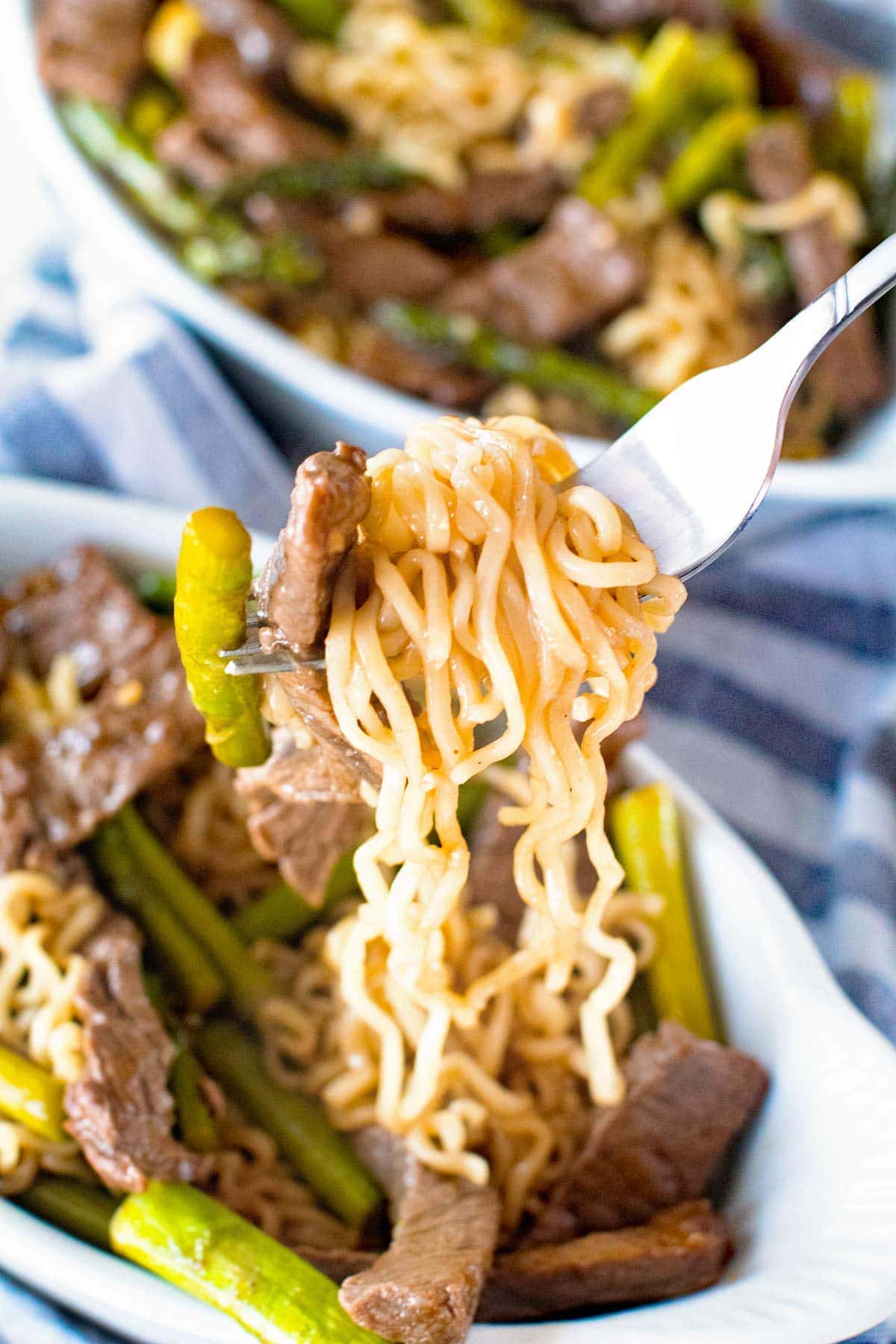 Beef Lo Mein with Asparagus