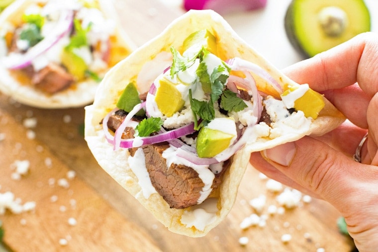 taco bowl with steak flank