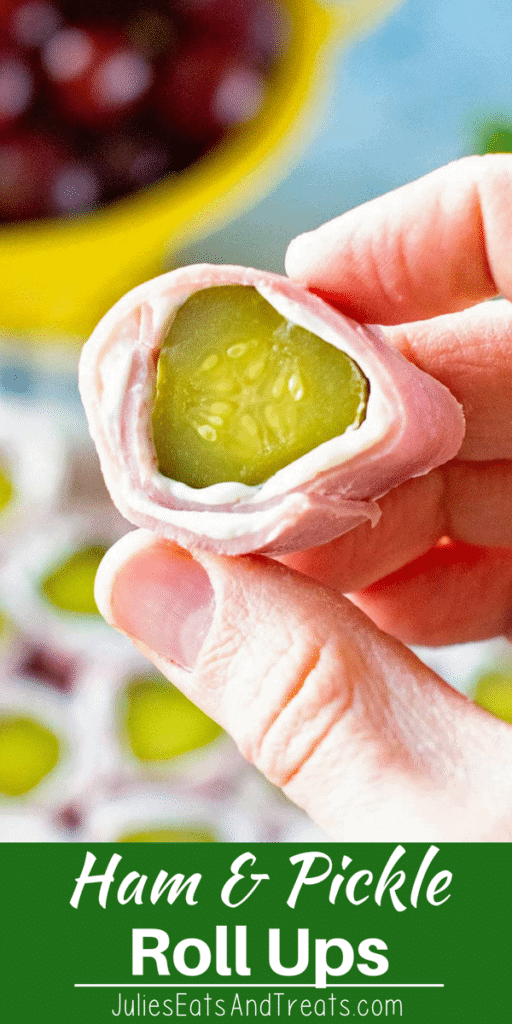 Ham Pickle Roll Up Piece in hand