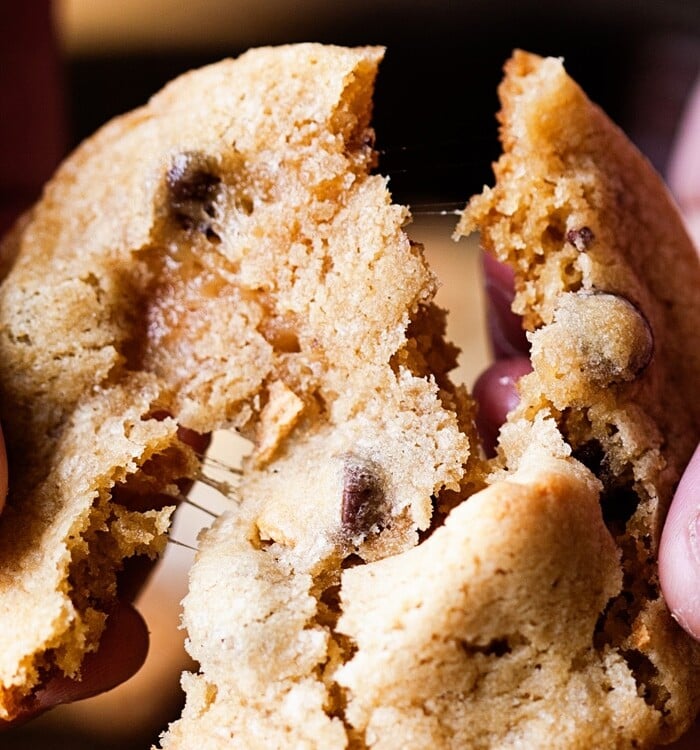 S'mores cookie being pulled apart