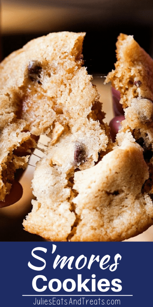 S'mores cookie being pulled apart
