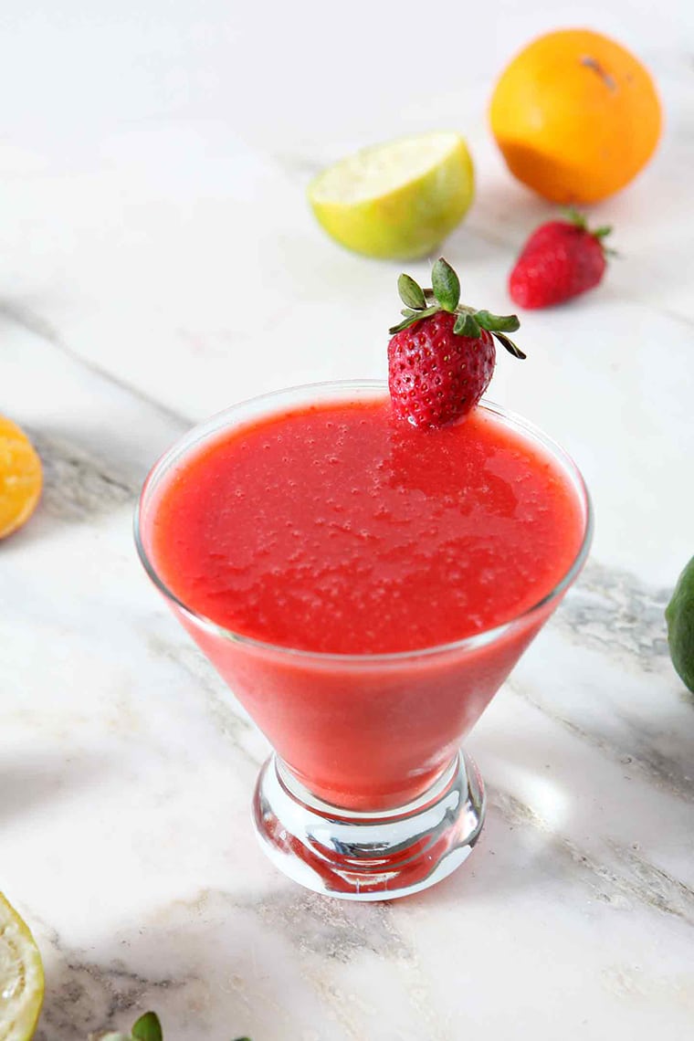 Virgin Strawberry Margarita in Glass