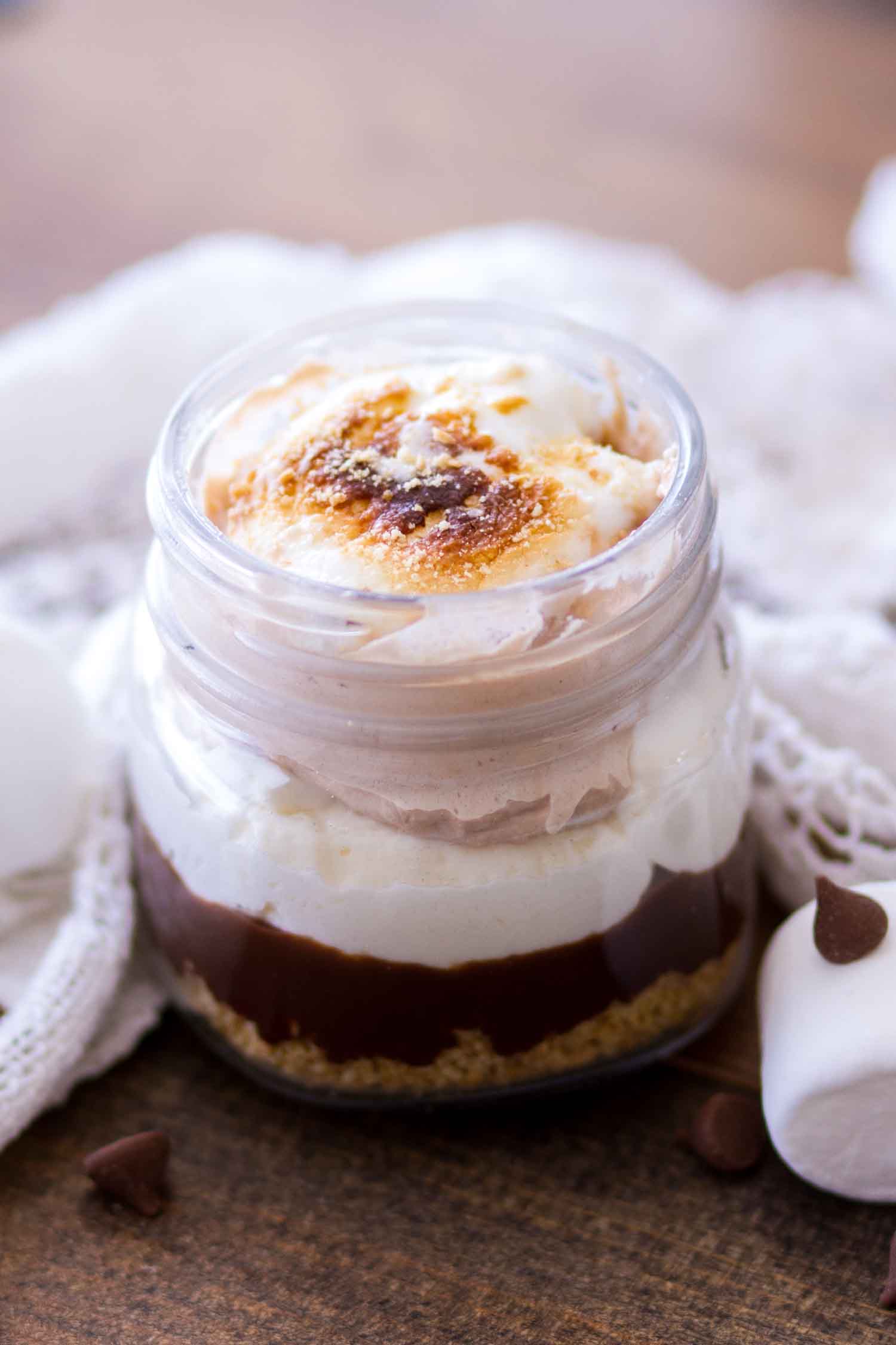 S'mores Trifle in Mason Jar