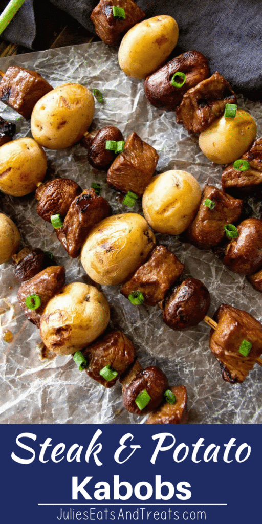 Steak & Potato Kabobs on wax paper