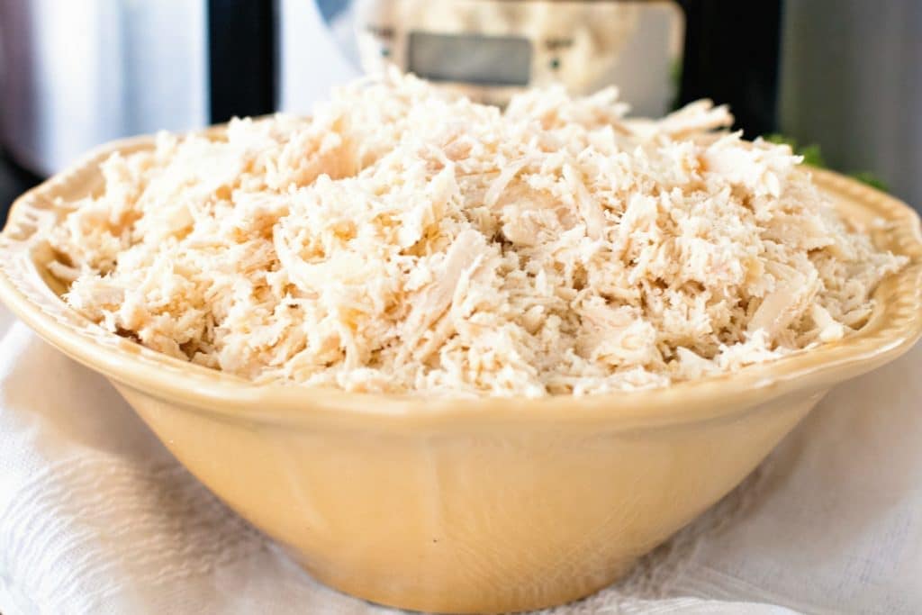 Slow Cooker Shredded Chicken in bowl