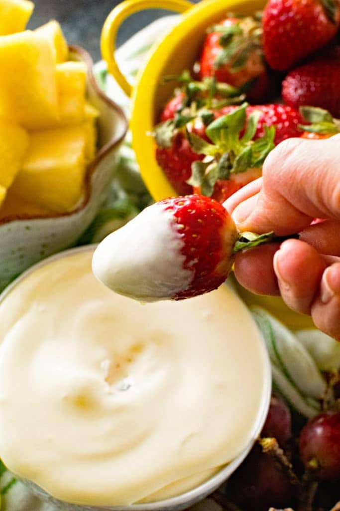 Strawberry Dipped in Fruit Dip Recipe