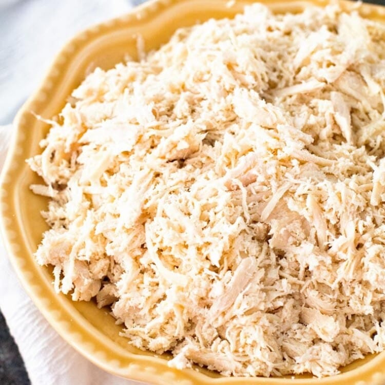 Crockpot Shredded Chicken in bowl