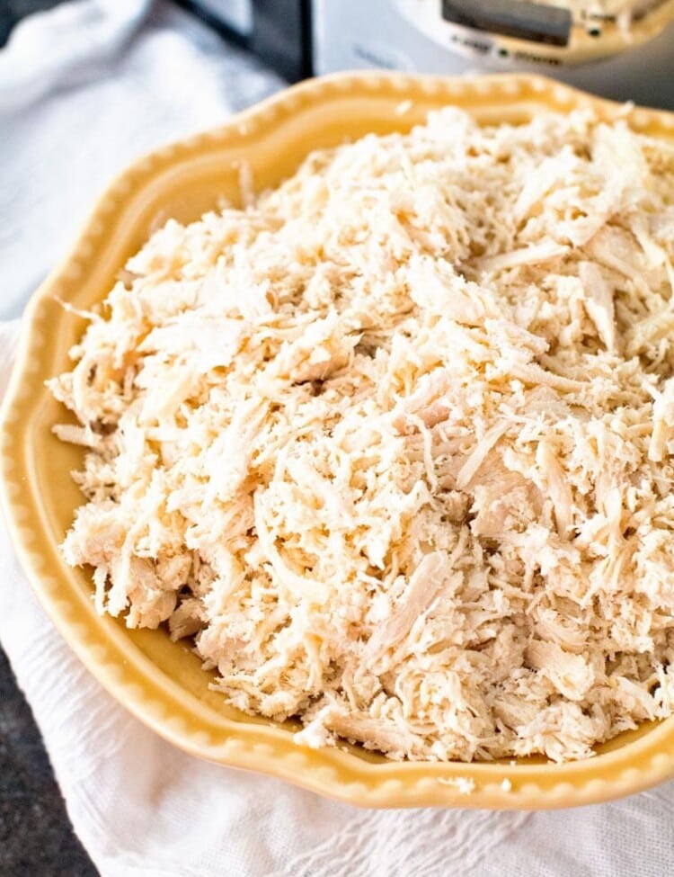 Crockpot Shredded Chicken in bowl