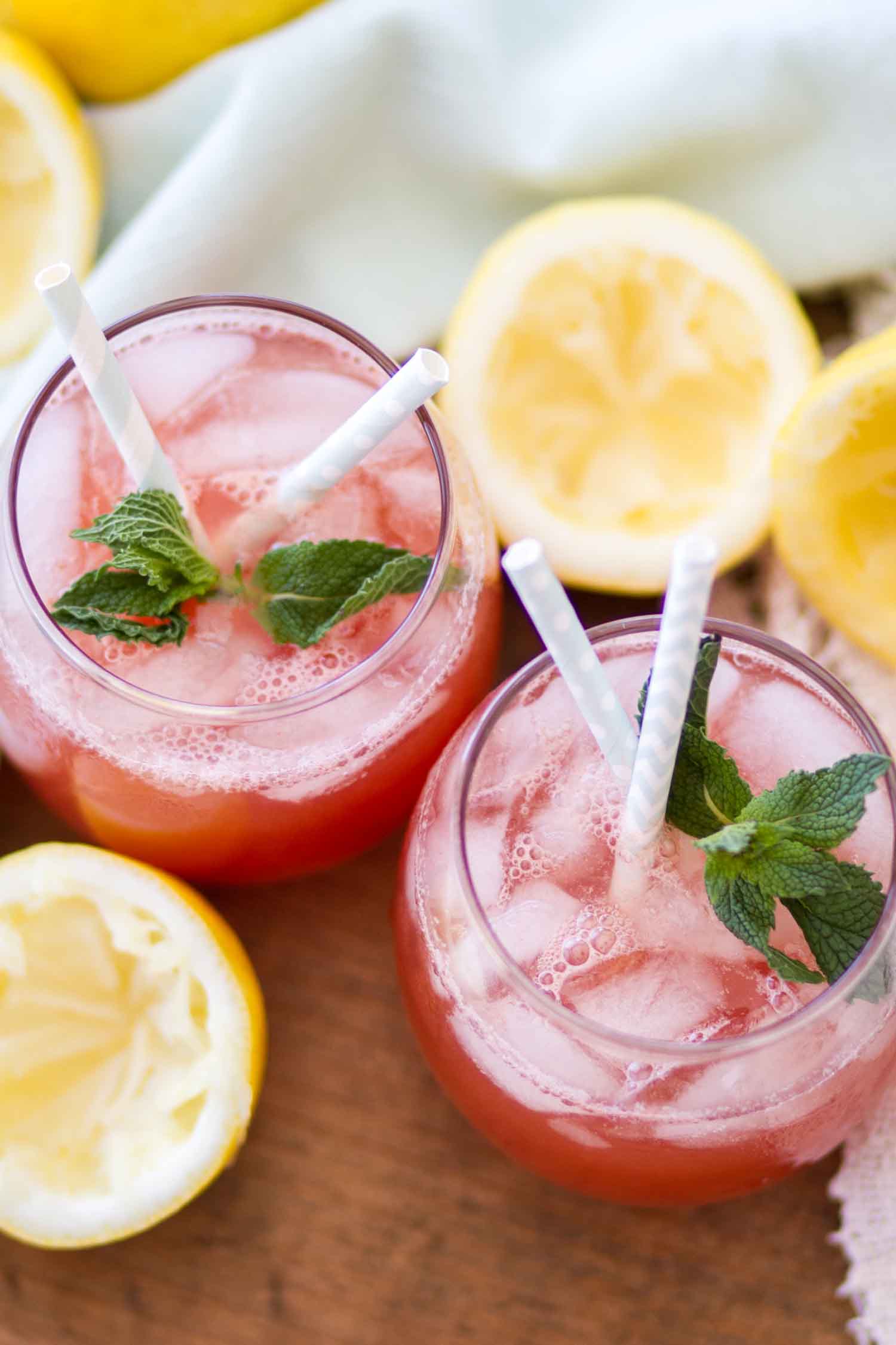 overhead shot easy watermelon lemonade recipe