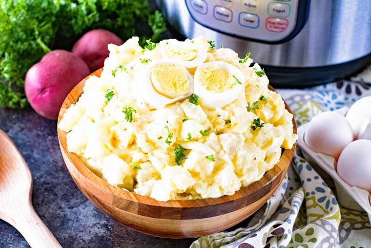 Pressure Cooker Potato Salad in Bowl