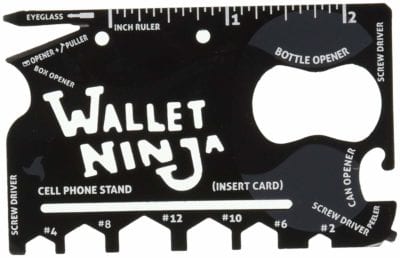 Wallet Ninja Multi-purpose Credit Card Size Pocket Tool Stocking Stuffers for Men