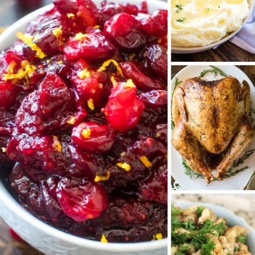 Collage of Thanksgiving recipe images