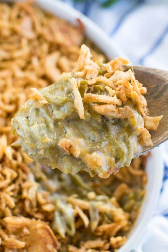 Spoonful of green bean casserole recipe