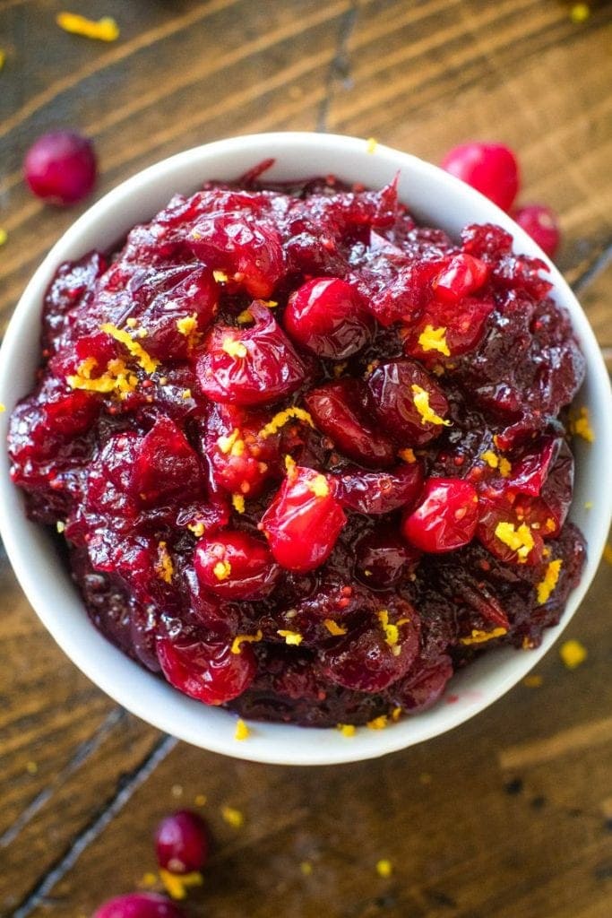 Cranberry Sauce in white bowl