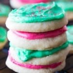 Frosted Sugar Cookies in stack