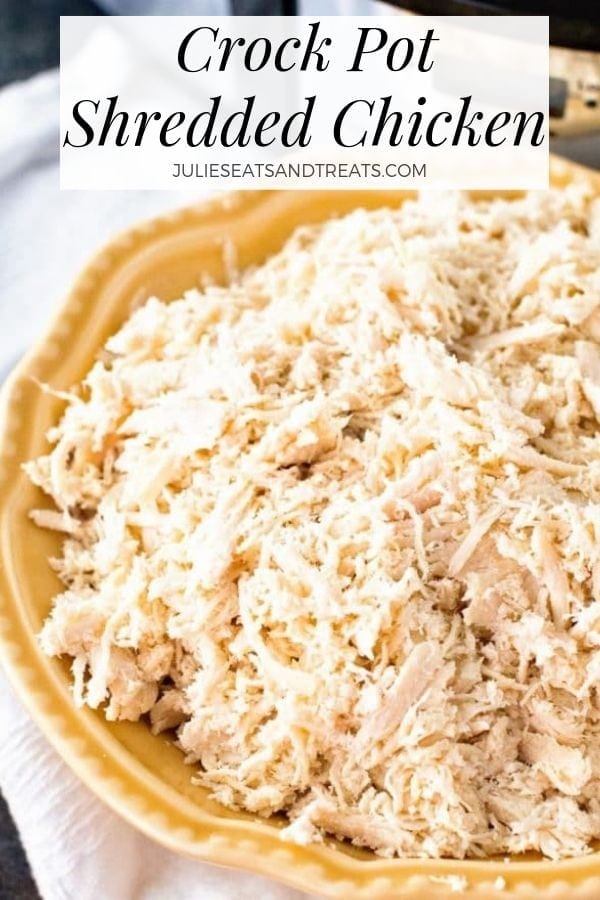 Crock pot shredded chicken in a bowl