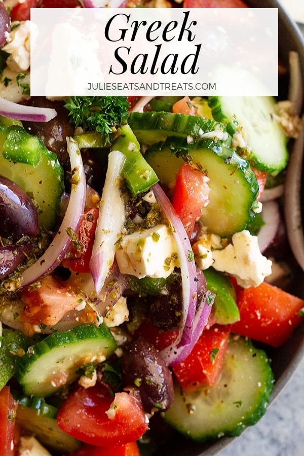 Greek Salad prepared in a bowl