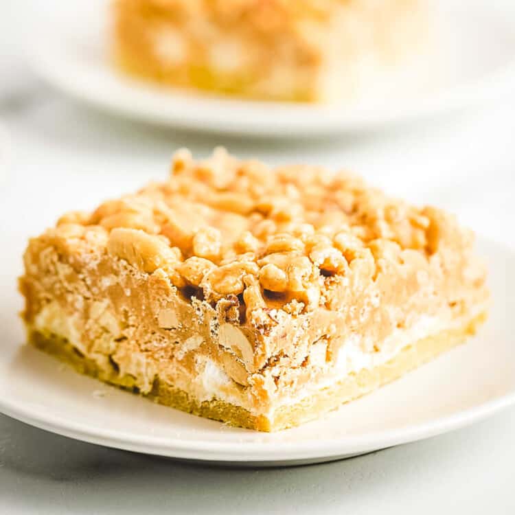 Salted Nut Roll Bars Recipe Square Cropped of bar