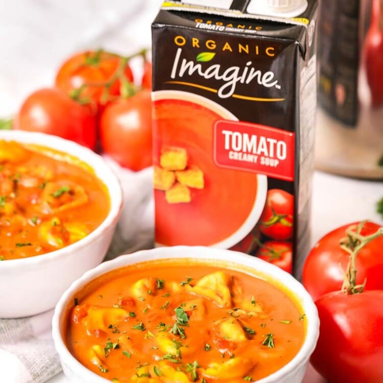 Bowls of Tortellini Tomato Soup